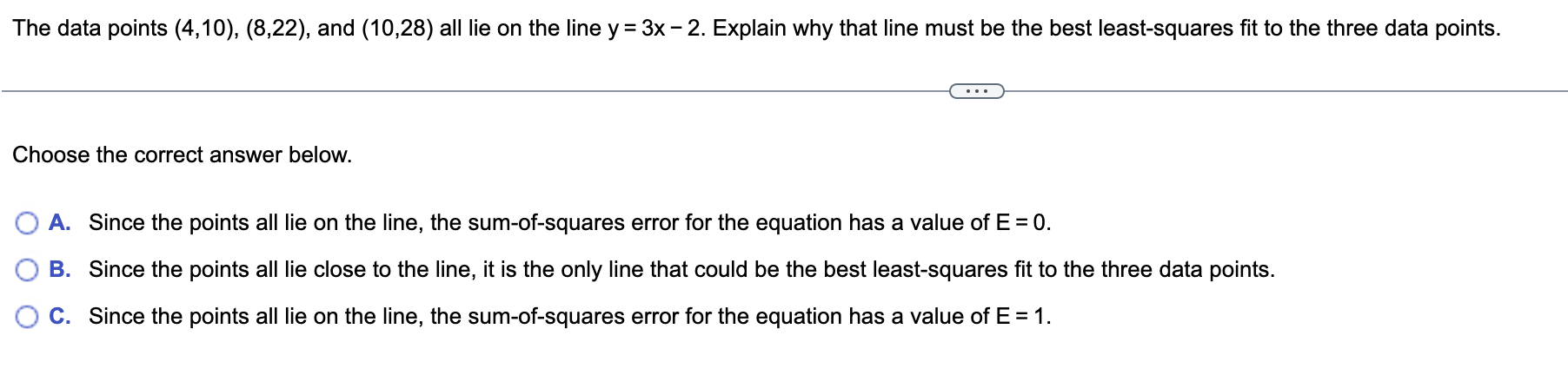 Solved The data points (4,10),(8,22), and (10,28) all lie on | Chegg.com