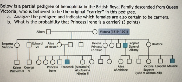 solved-below-is-a-partial-pedigree-of-hemophilia-in-the-chegg