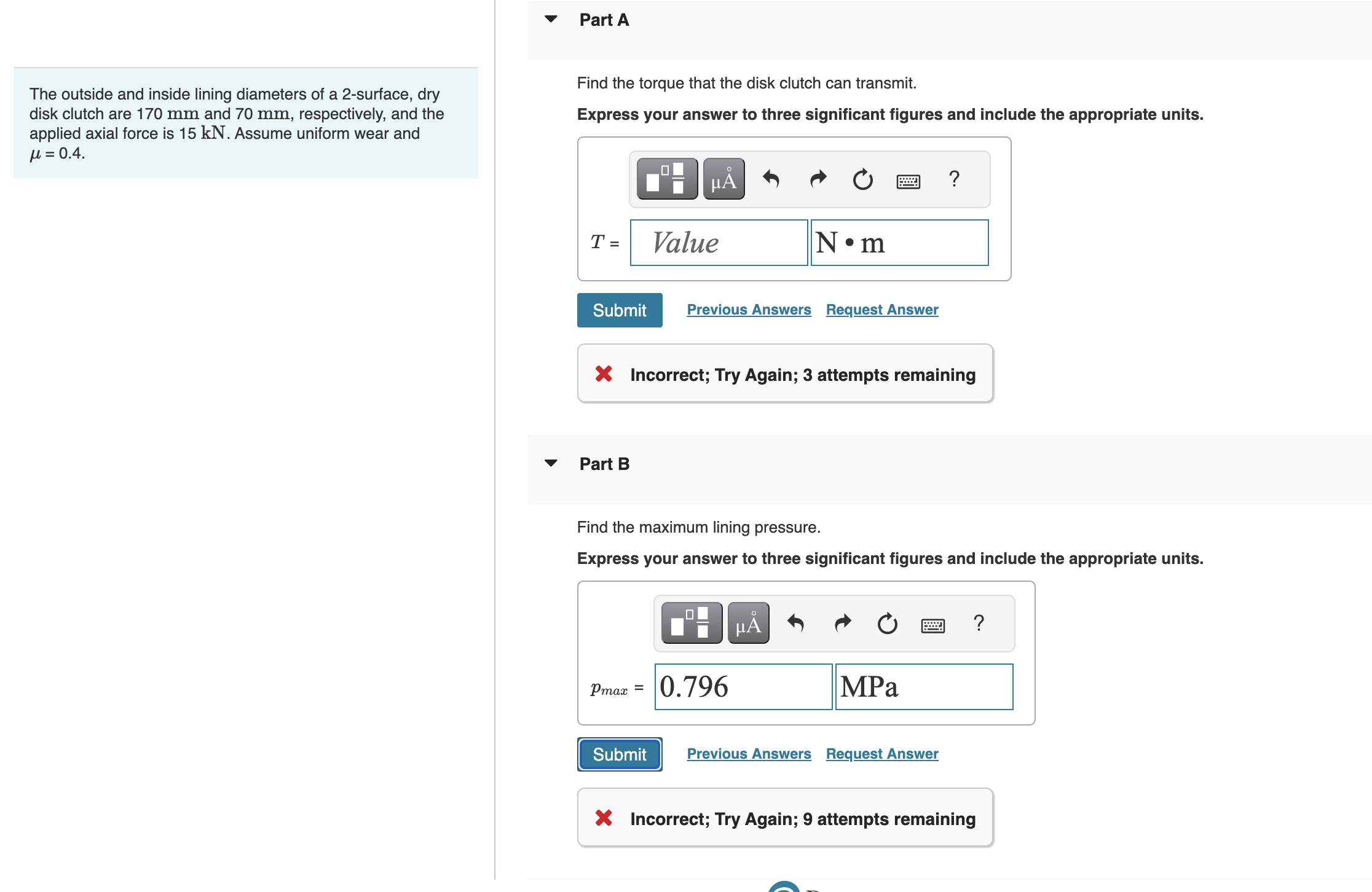Solved Find the torque that the disk clutch can transmit.