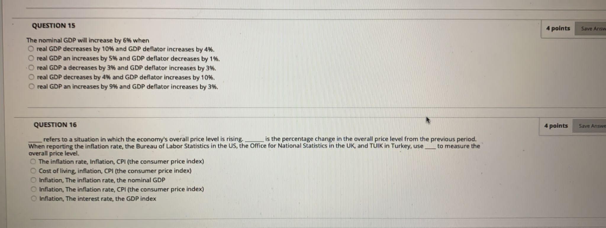 Solved QUESTION 1 4 Points Saved When Economists Say That | Chegg.com