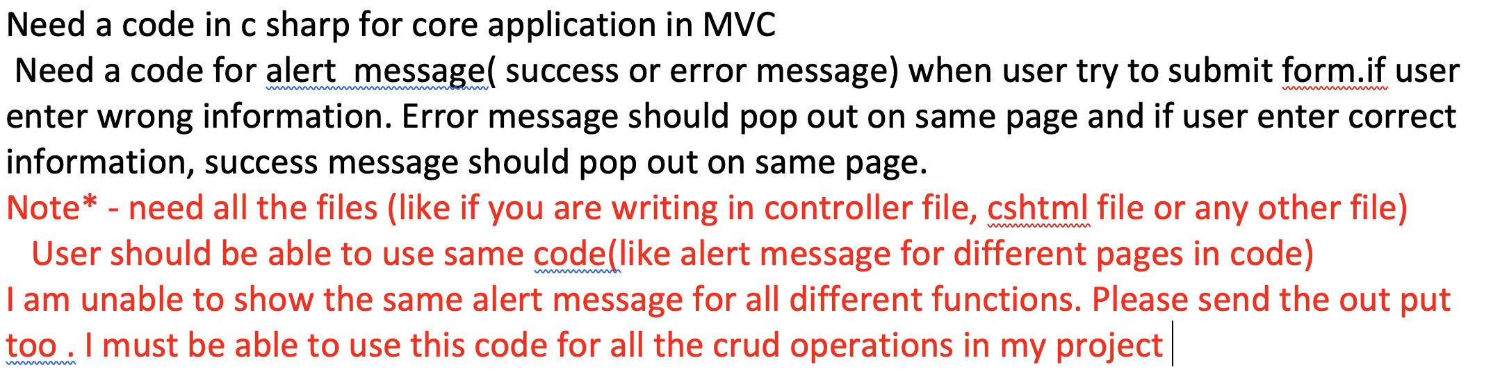 Solved Need a code in c sharp for core application in MVC | Chegg.com