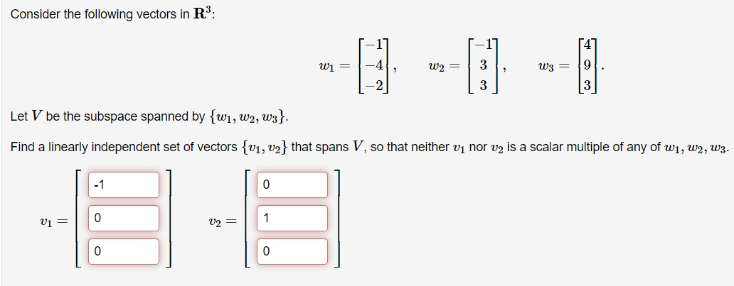 Solved Consider the following vectors in R3 : | Chegg.com