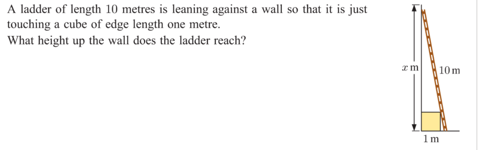 Solved A ladder of length 10 metres is leaning against a | Chegg.com