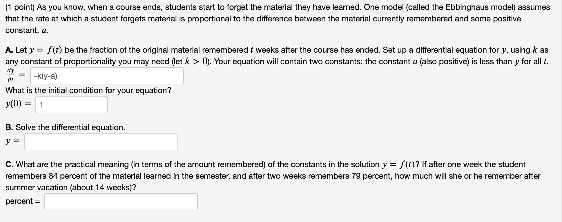 Solved (1 point) As you know, when a course ends, students | Chegg.com