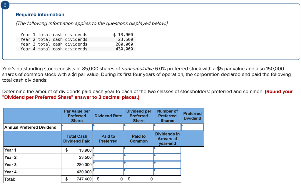 Solved Required information [The following information