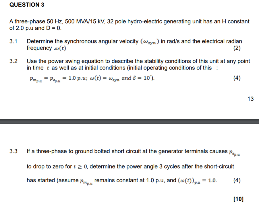 Solved QUESTION 3 A three-phase 50 Hz, 500 MVA/15 kV, 32 | Chegg.com
