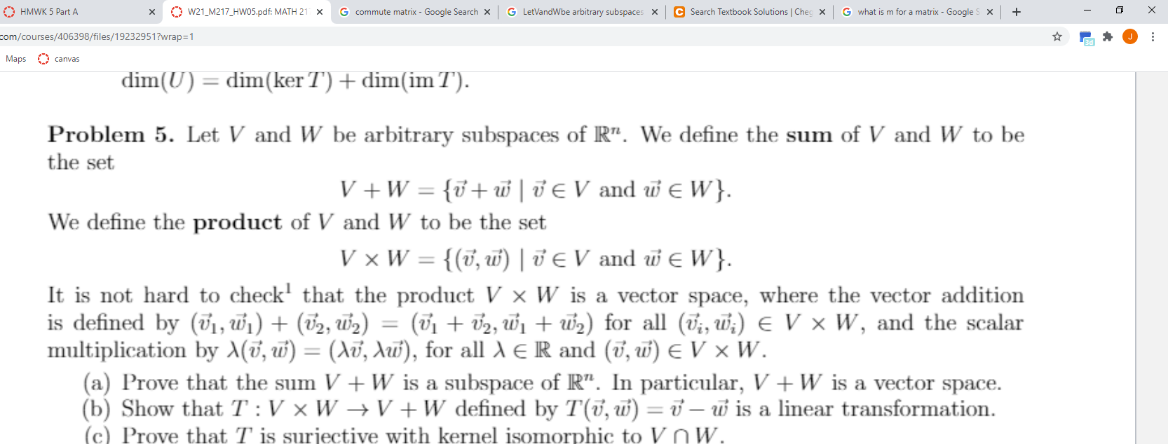 Solved Hmwk 5 Part A W21 M217 Hw05 Pdf Math 21 X G Letva Chegg Com