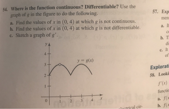 Solved 54 Where Is The Function Continuous Differentiable