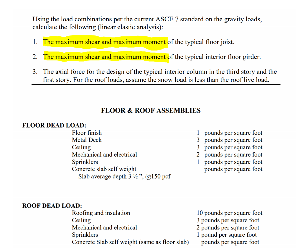 Using The Load Combinations Per The Current Asce 7 Chegg Using The Load Combinations Per The Current Asce 7 Chegg