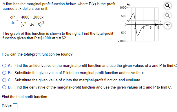 Solved A Firm Has The Marginal Profit Function Below Whe Chegg Com