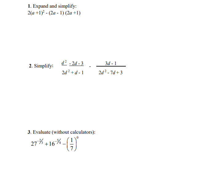 5 3x 2 )- 2 4x 1 expand and simplify