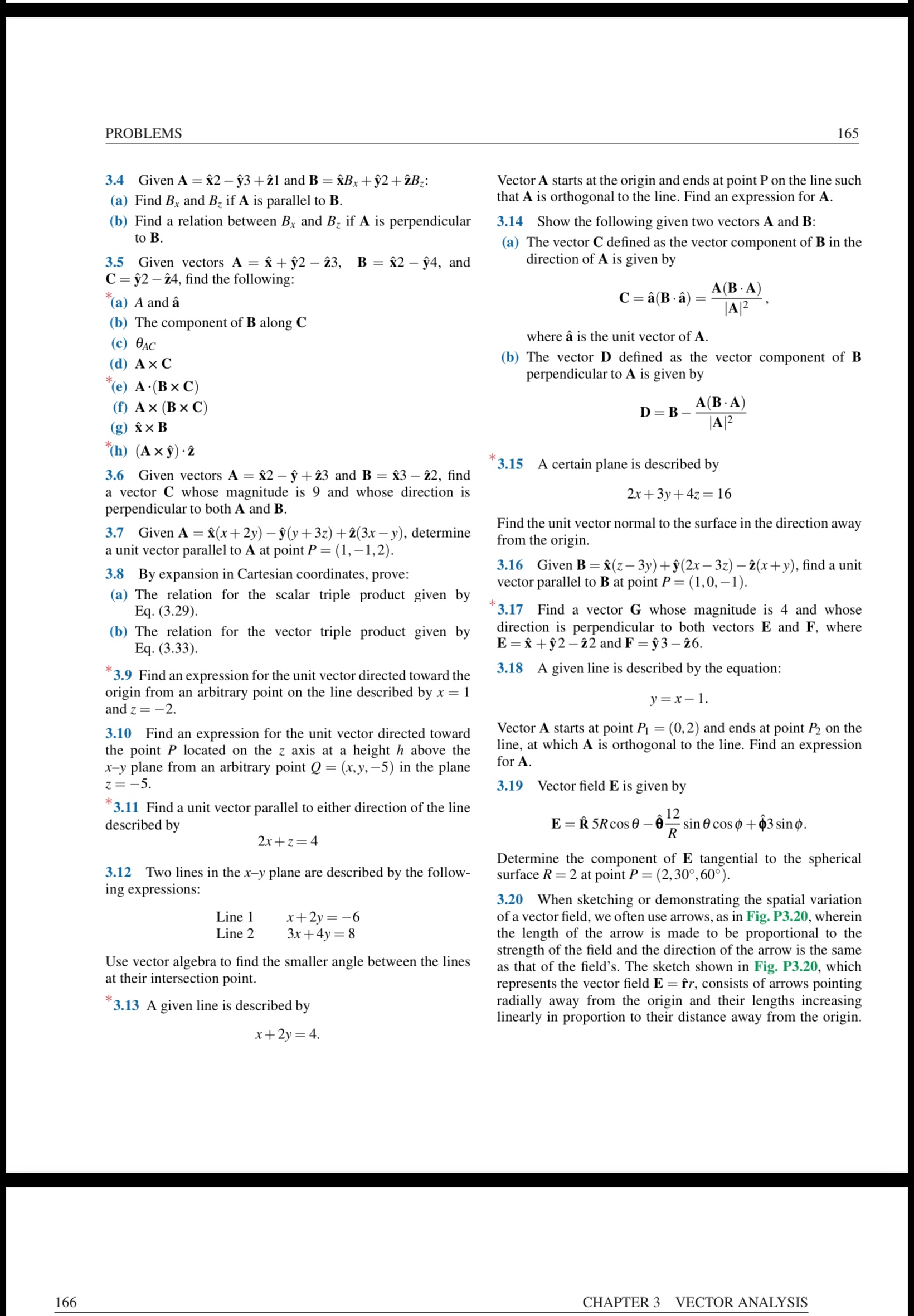 Solved 3.4 Given A=x^2−y^3+z^1 and B=x^Bx+y^2+z^Bz: Vector A | Chegg.com