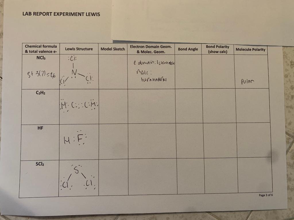 lewis structure experiment