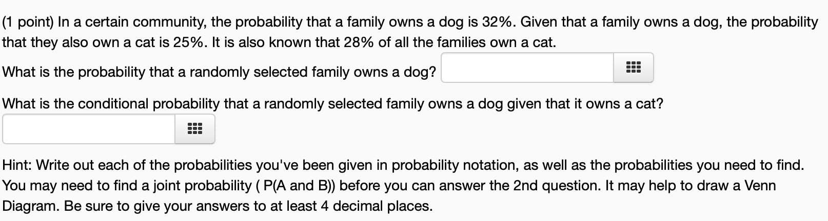 Solved n a certain community, the probability that a family | Chegg.com