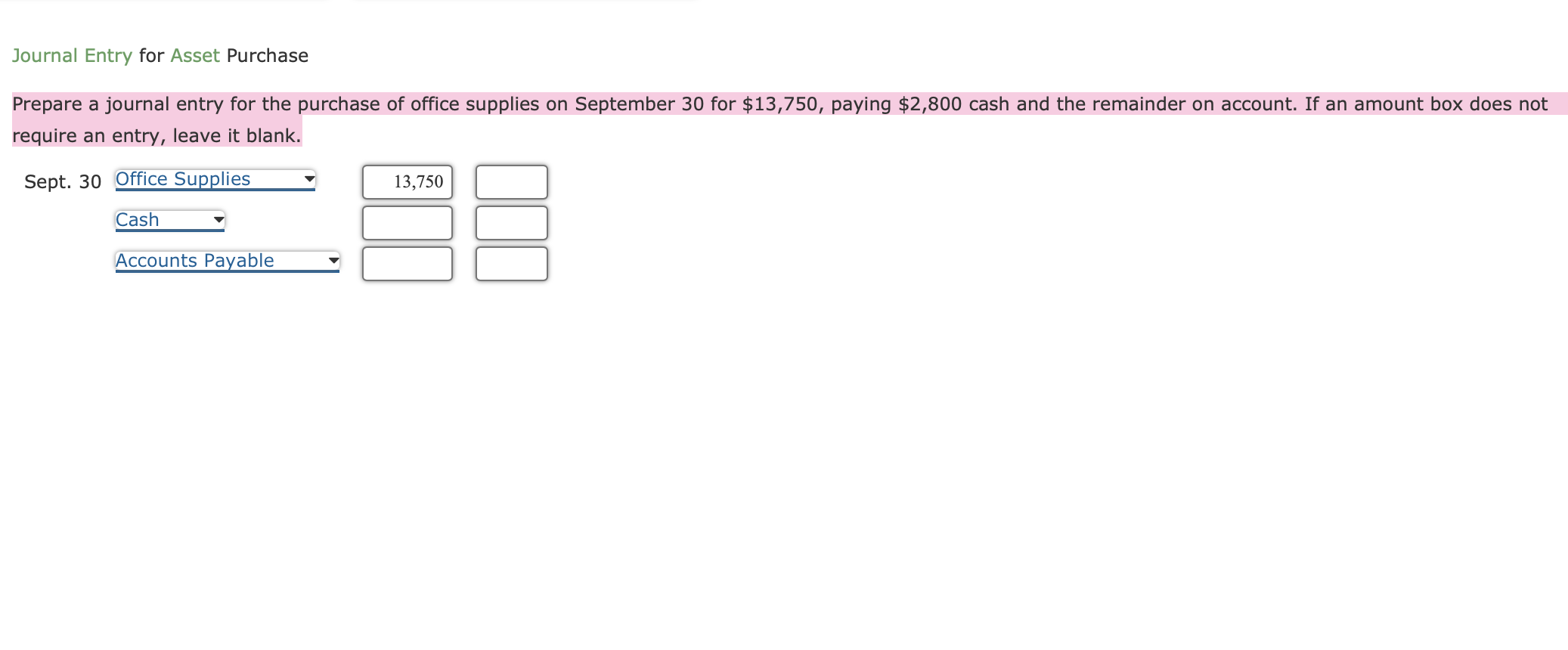Solved Journal Entry for Asset Purchase Prepare a journal