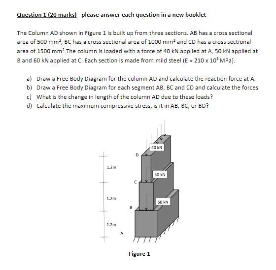 Solved Question 1 (20 Marks) - Please Answer Each Question | Chegg.com