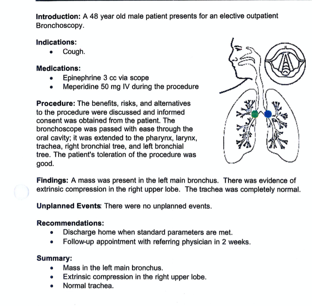 HCPCS Coding Bronchoscopy Operative Report Chegg
