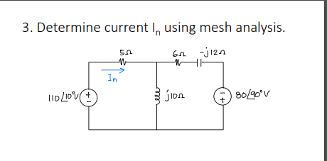 Solved 5.1 US 3. Determine current I, using mesh analysis. | Chegg.com