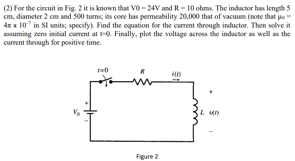 Solved For the circuit in Fig. 2 ﻿it is known that V0 = 24V | Chegg.com