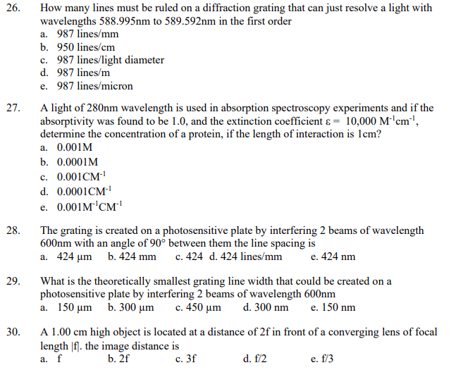 Solved 6. How many lines must be ruled on a diffraction | Chegg.com