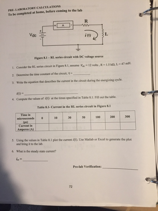 Solved Laboratory 8, Inductors in DC and AC circuit Name