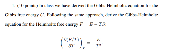 Solved 1. (10 Points) In Class We Have Derived The | Chegg.com