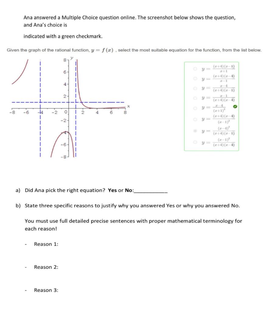 Solved For part b) WRITE EACH REASON IN FULL DETAILED | Chegg.com