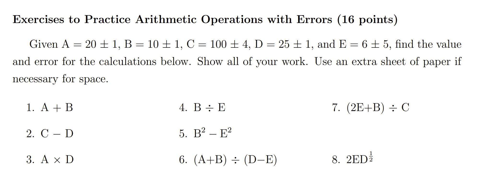 Solved Exercises to Practice Arithmetic Operations with | Chegg.com