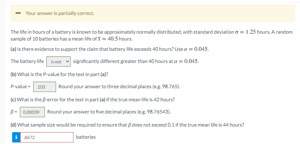 battery lifetime is normally distributed for large samples