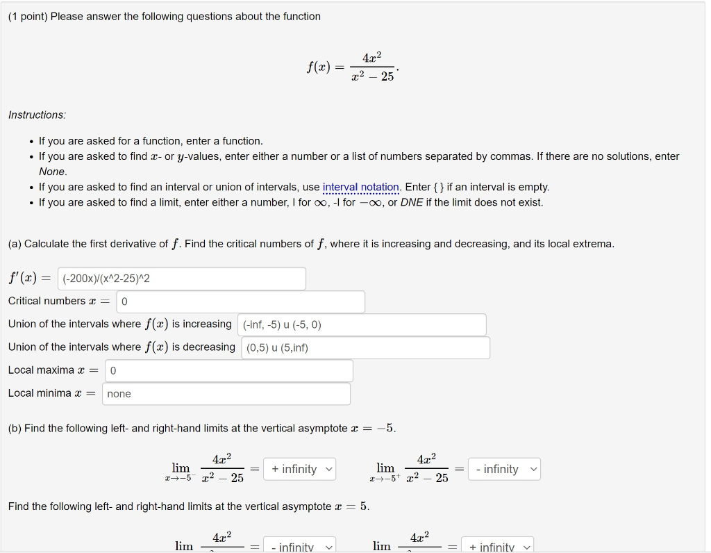 Solved (1 point) Please answer the following questions about | Chegg.com