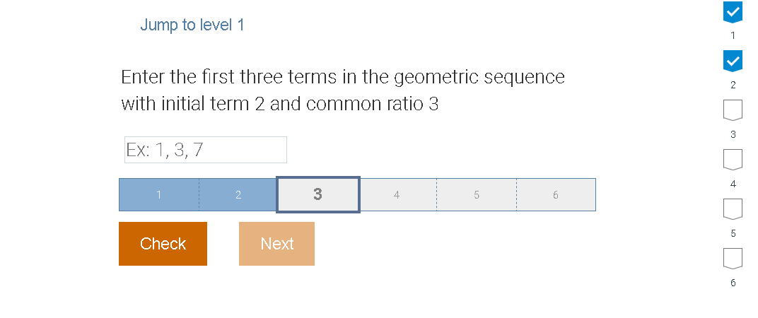 Solved Jump to level 1 Enter the first three terms in the | Chegg.com