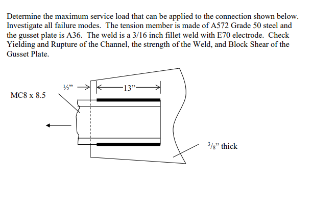Solved Determine the maximum service load that can be | Chegg.com