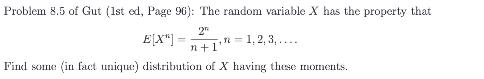 Solved Problem 8.5 of Gut (1st ed, Page 96 ): The random | Chegg.com