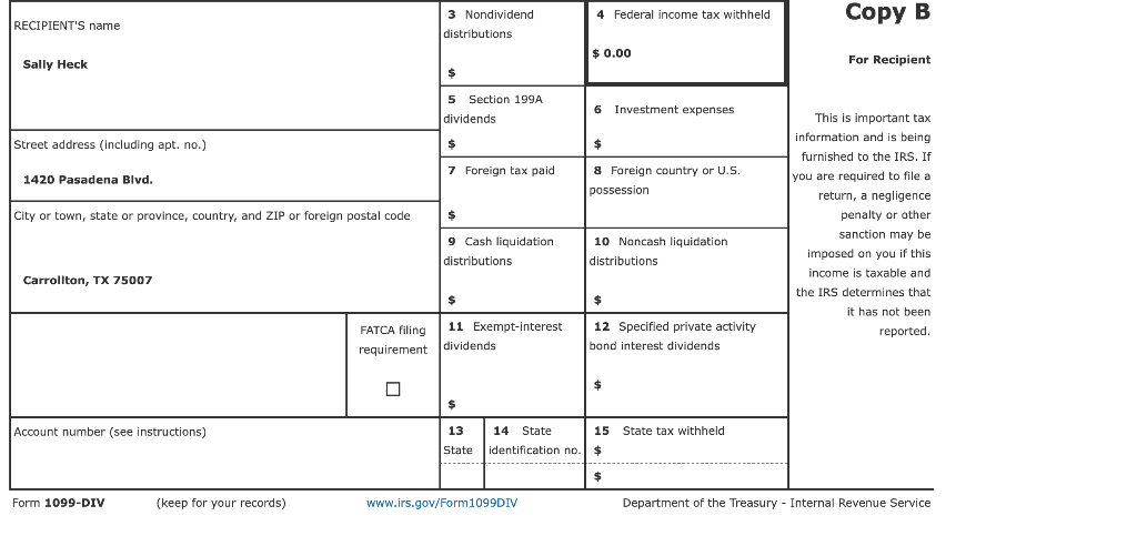 Sally And Charles Heck Received The Following Form 