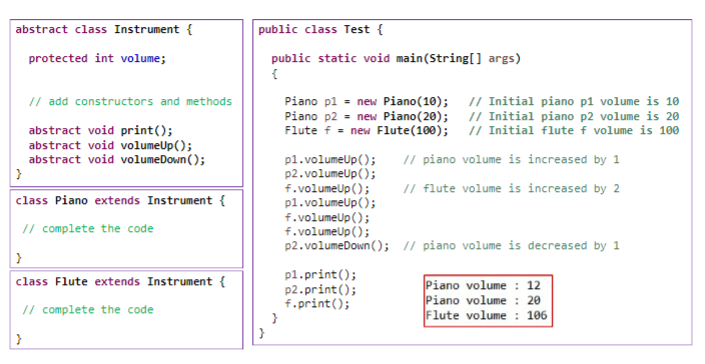Solved Programming 1. Piano and Flute classes were written | Chegg.com