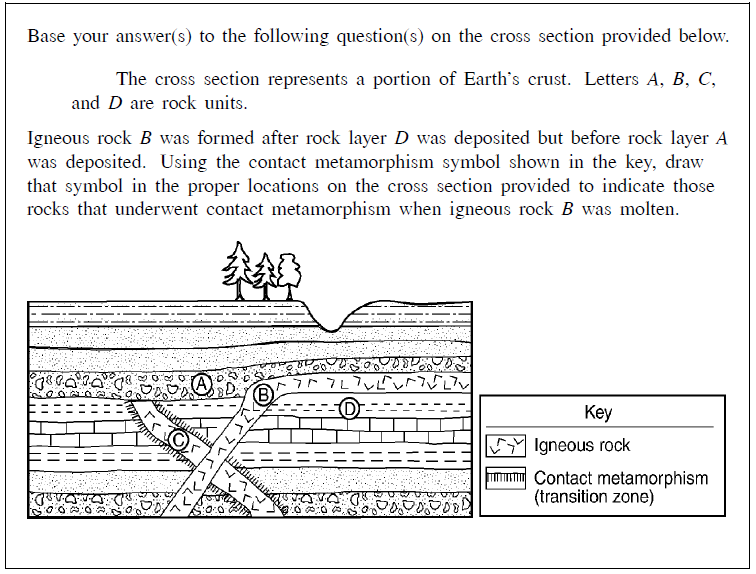 Solved A geologic cross section is shown below. 1 A B C D | Chegg.com