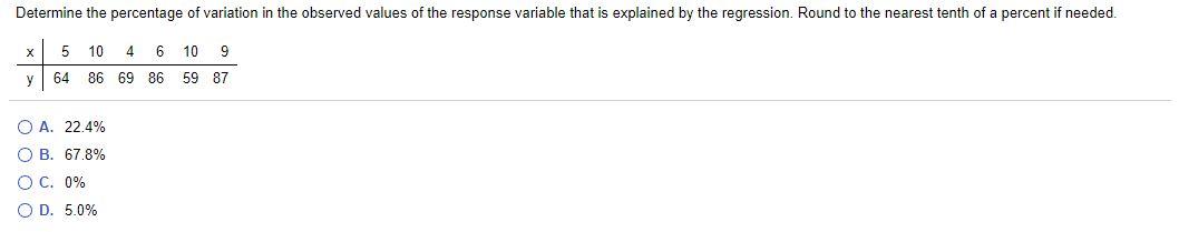 Solved Determine the percentage of variation in the observed | Chegg.com