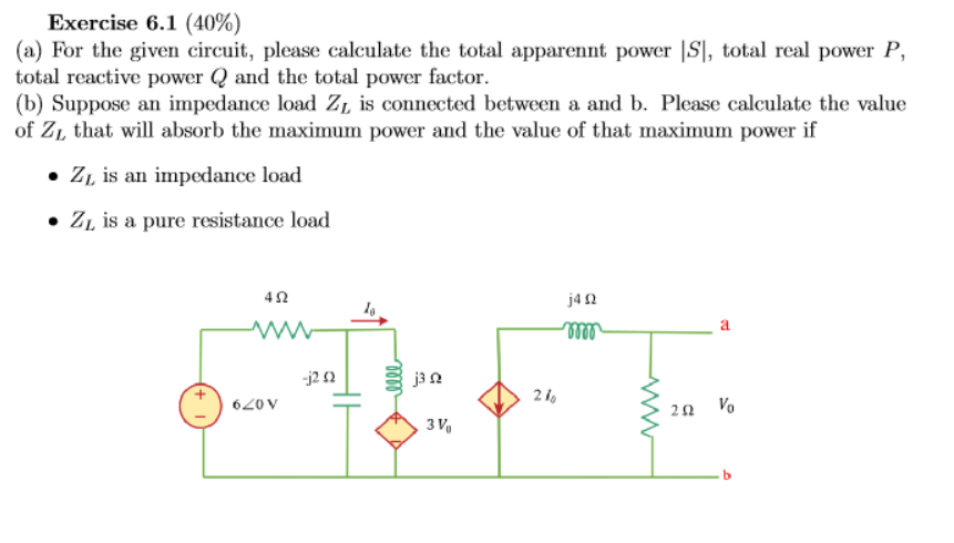 Solved Exercise 6.1 (40\%) (a) For the given circuit, please | Chegg.com