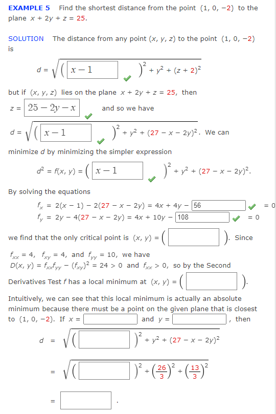 Solved EXAMPLE 5 Find the shortest distance from the point | Chegg.com