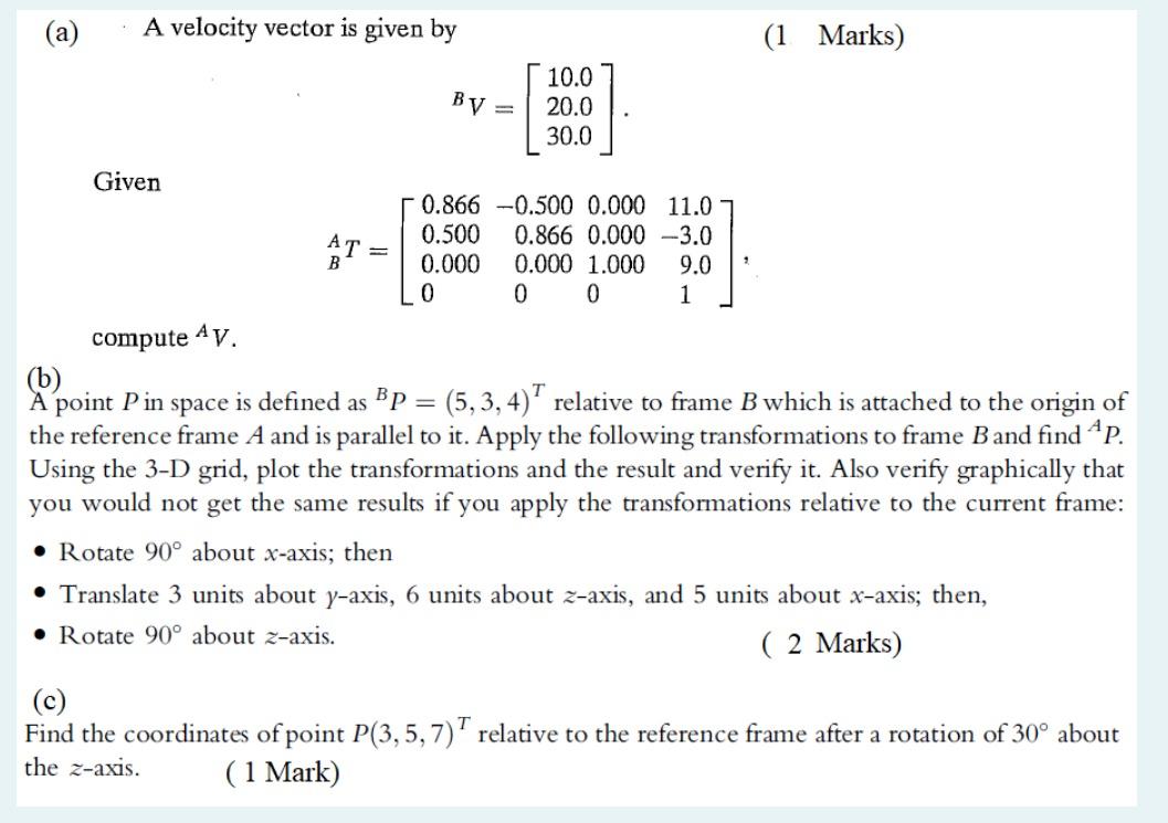 Solved (a) A velocity vector is given by (1 Marks) By 10.0 | Chegg.com