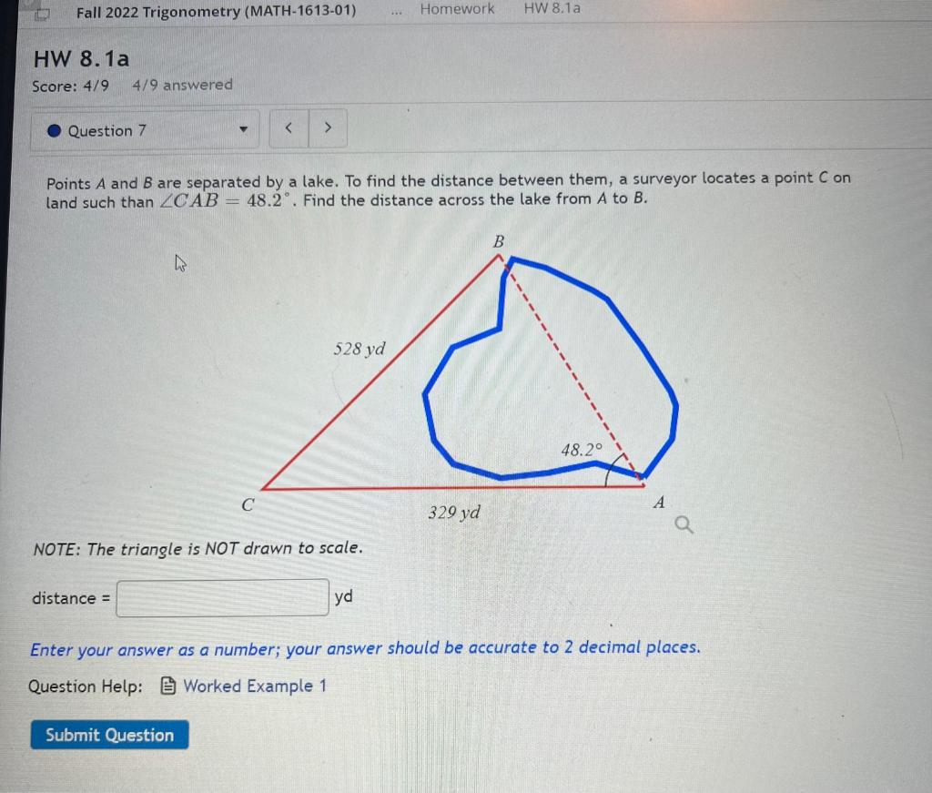 Solved Points A and B are separated by a lake. To find the | Chegg.com
