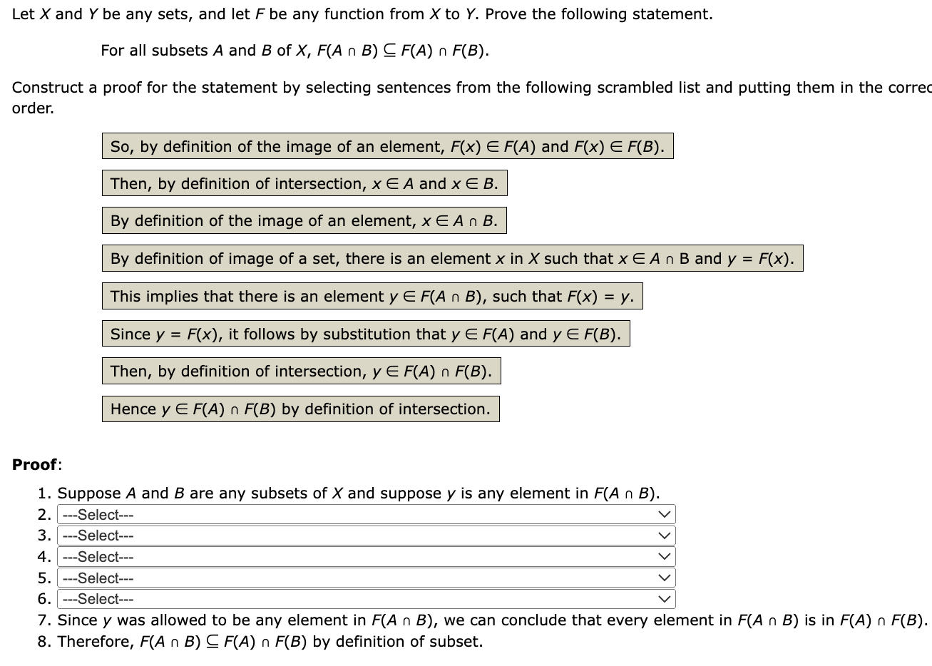 Solved Let X And Y Be Any Sets And Let F Be Any Function 9858