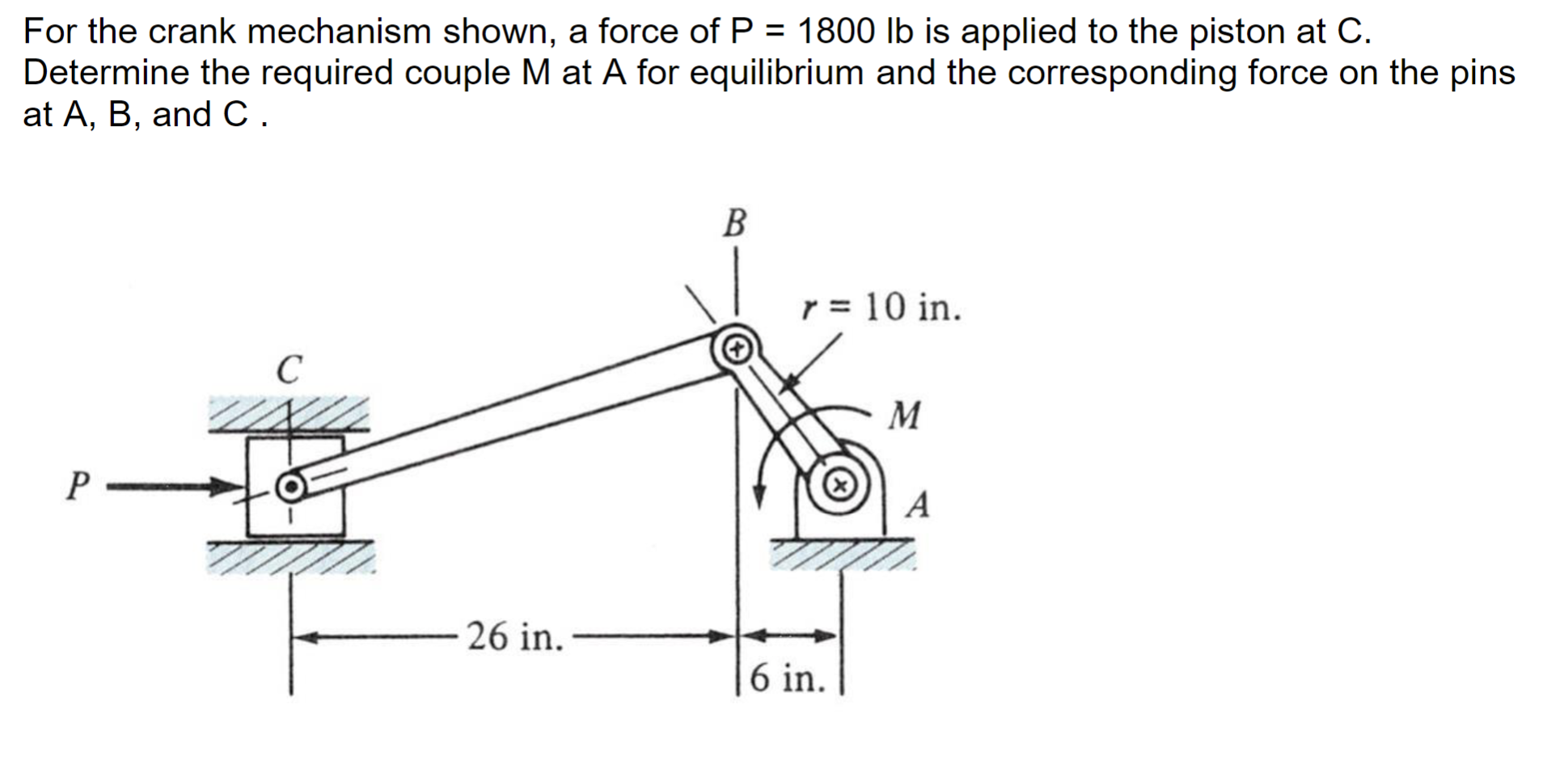 Solved Draw a FBD for every link A B C and calculate the | Chegg.com