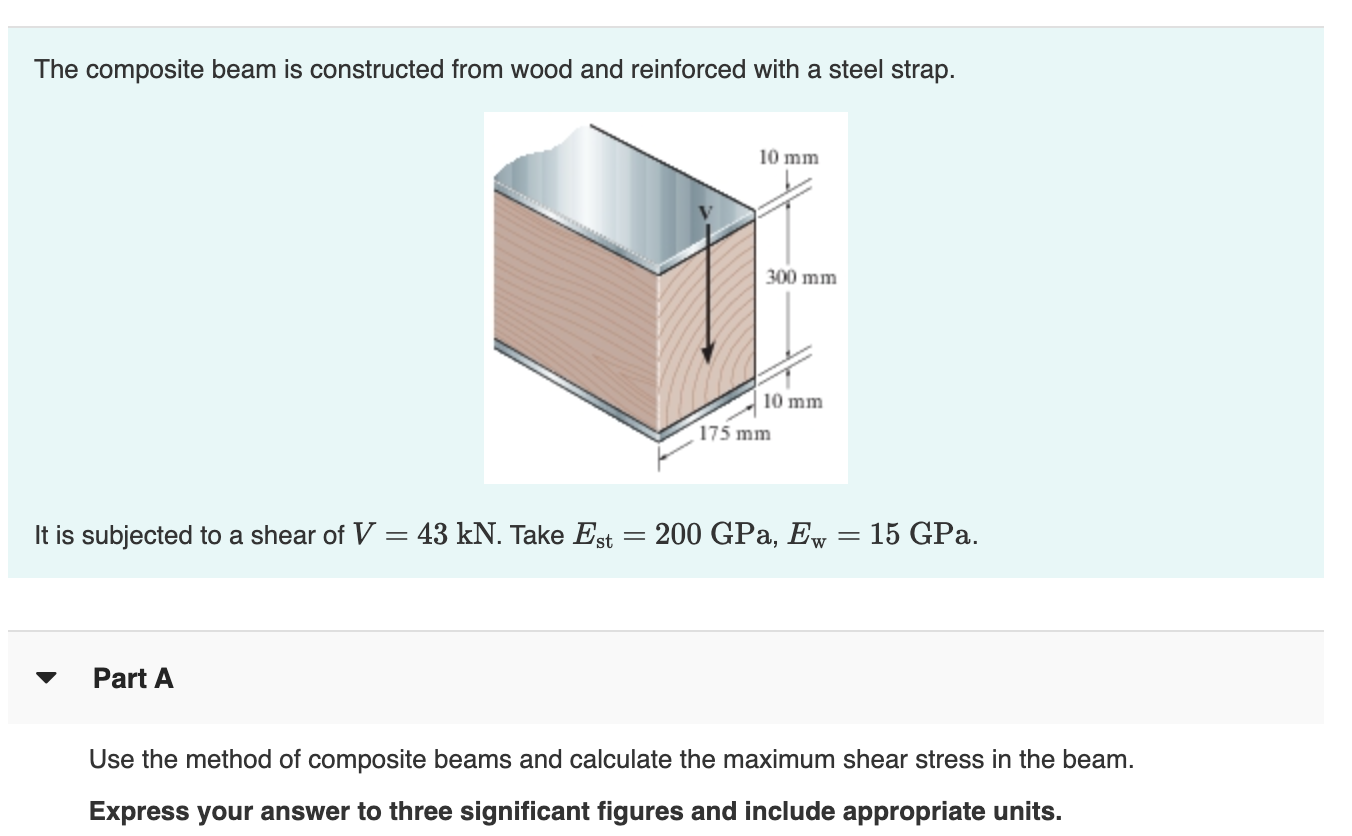 Solved The composite beam is constructed from wood and