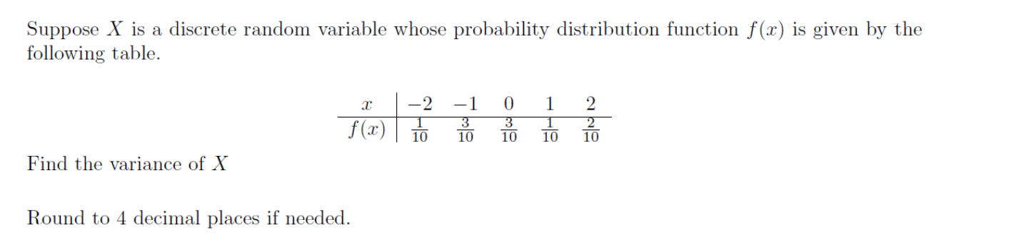 Solved Suppose X Is A Discrete Random Variable Whose | Chegg.com