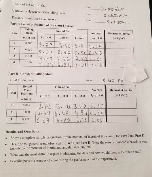 Lab 8: Moment Of Inertia Objective: • To Analyze The | Chegg.com