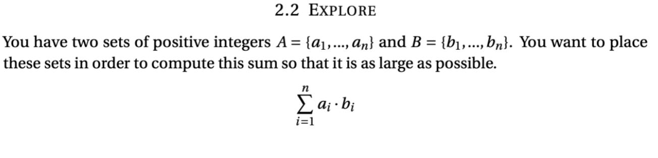 Solved 2.2 EXPLORE You have two sets of positive integers A | Chegg.com