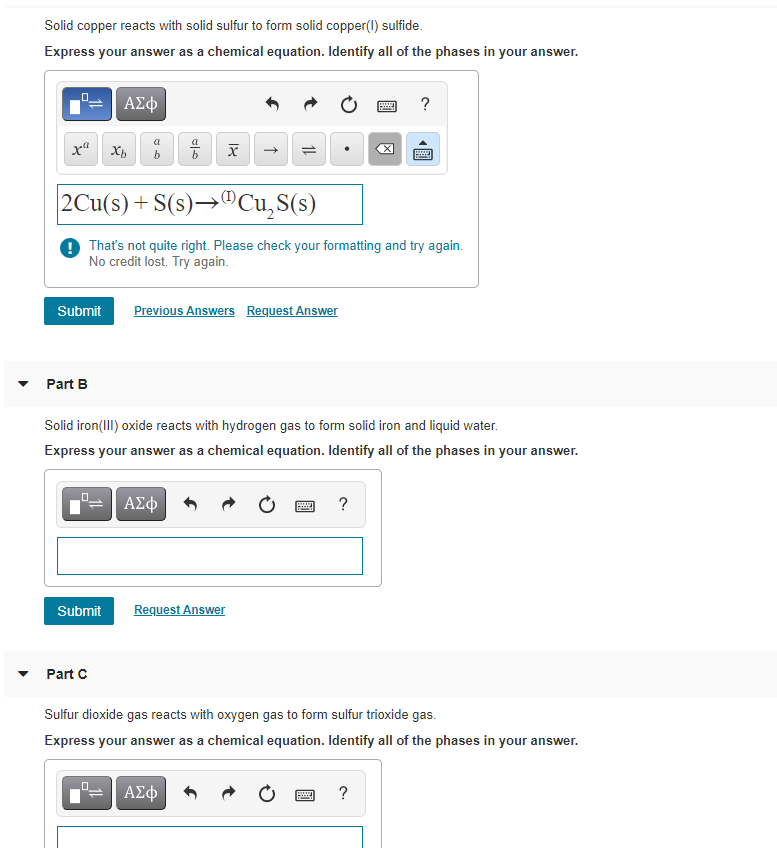 Solved Solid copper reacts with solid sulfur to form solid