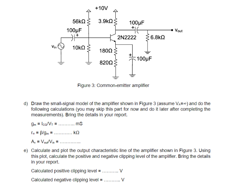 Solved d) Draw the small-signal model of the amplifier shown | Chegg.com