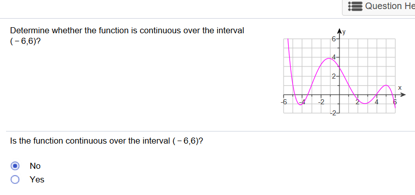 Solved Question He Determine whether the function is | Chegg.com
